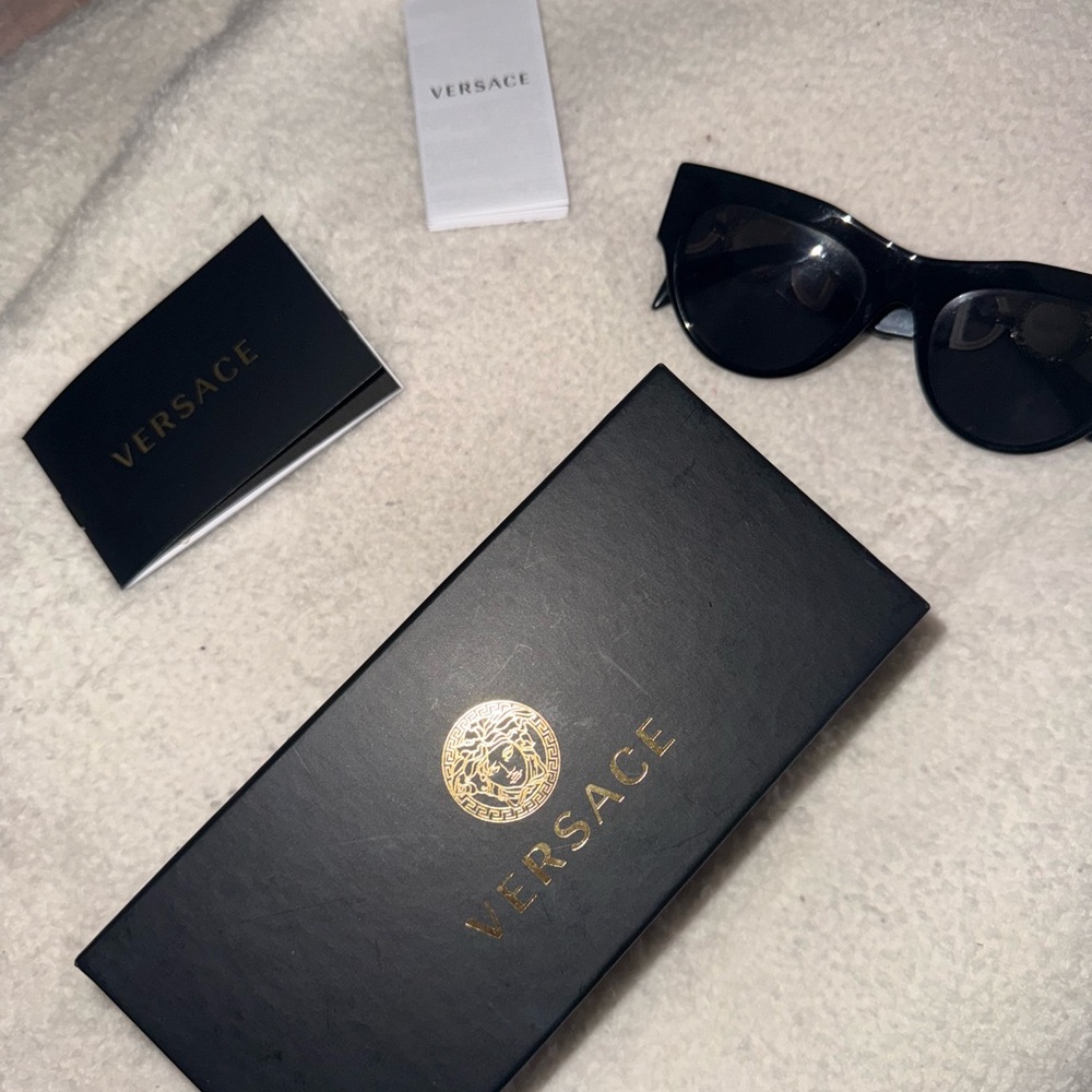 LIKE NEW Versace Black & Gold Sunglasses